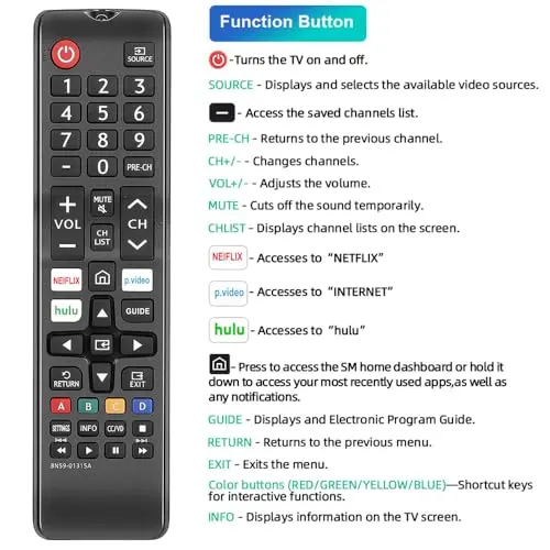 Control remoto universal BN59-01315A para todos los Smart TV Samsung - imagen 3