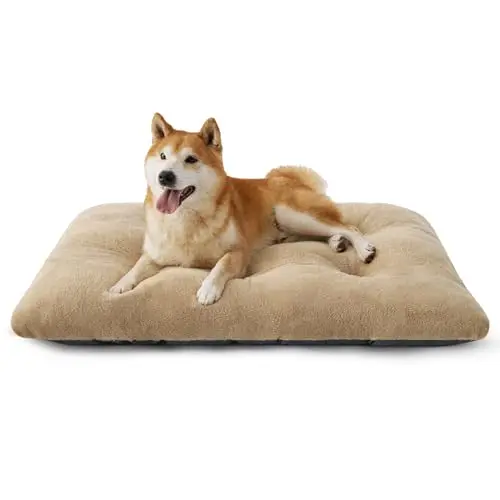 Cama para Perros Bedsure 90x60cms con Relleno de Algodón, Antideslizante y Lavable