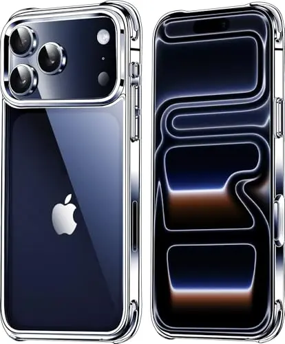 SORAKA Cover Trasparente per iPhone 15 con Supporto anello,Cover trasparente Hard PC+Paraurti in silicone,con piastra metallica per Supporto Auto Smartphone Magnetico