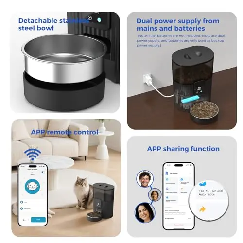 PAPIFEED Comedero Automático con WiFi 3.5L, Control APP y soporte para Alexa. - imagen 4