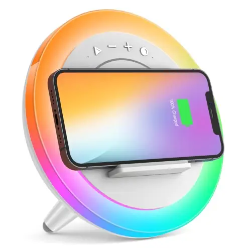 Altavoz Bluetooth SIDVAR: Luz Nocturna, Carga Inalámbrica y Soporte para Teléfono