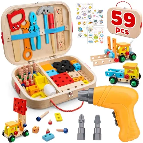 Set de Herramientas de Cocina para Niños con Taladro Eléctrico - 59 Piezas de Diversión Educativa