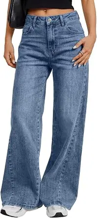 Jeans de Pierna Ancha Trendy Queen para Mujer - Casual y Ajustables