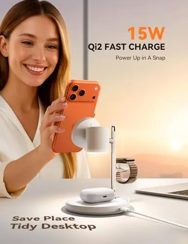 Estación de Carga 4-en-1 MagSafe JOYROOM 15W: Carga Rápida y Lámpara Táctil - imagen 5