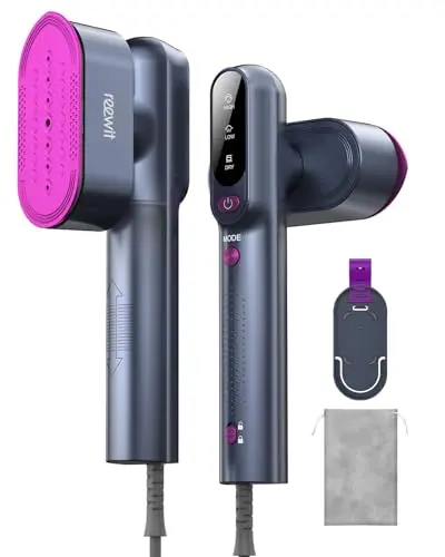 Steamer de Viaje 2 en 1, 1200W Calentamiento Rápido, Diseño Portátil y Ligero, Ideal para Ropa