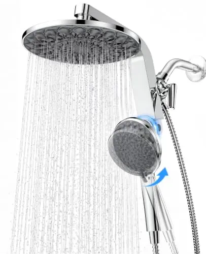 Cabezal de Ducha HOPOPRO con Maneral, Combo Doble de 9" y Diseño Inspirado en Dalia
