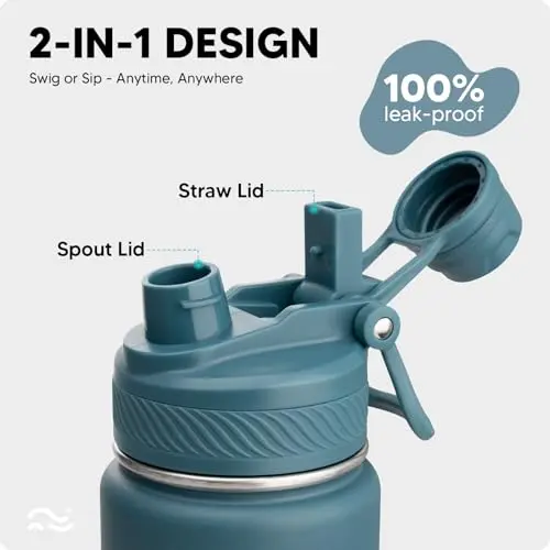 Botella Térmica Swigina 2-en-1: 36h Fría/18h Caliente, a Prueba de Fugas, 24 oz - imagen 2