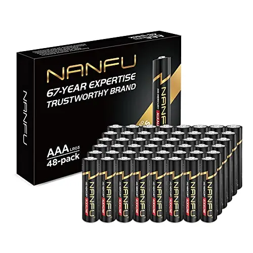 Baterías Alcalinas NANFU AAA de Alto Rendimiento - 48 Unidades, Larga Duración