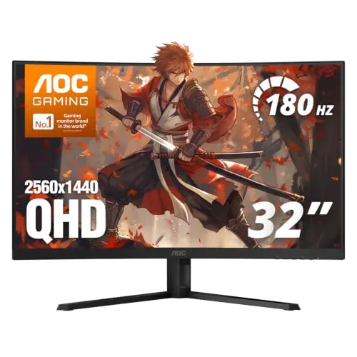 Monitor Curvo AOC de 32” QHD 180Hz VA 0.5ms HDR - CQ32G4VE