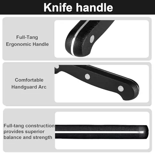 Juego de Cuchillos de Cocina Uibkor, 3 Piezas de Acero Inoxidable Alta Calidad, Cuchillo Chef de 8 Pulgadas - imagen 3