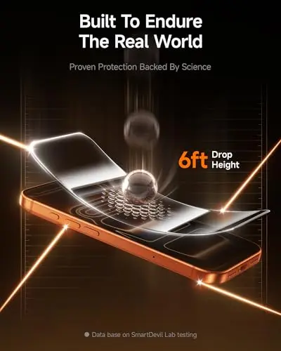 SMARTDEVIL Protector de Pantalla para iPhone 17 Pro Max, Cristal Templado 9H, Instalación Automática Sin Burbujas - imagen 5