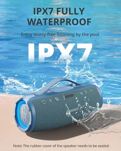 Altavoz Bluetooth Tronsmart Mirtune S100: 50W, 20H, IPX7, Manos Libres y Luz Sincronizada - imagen 5