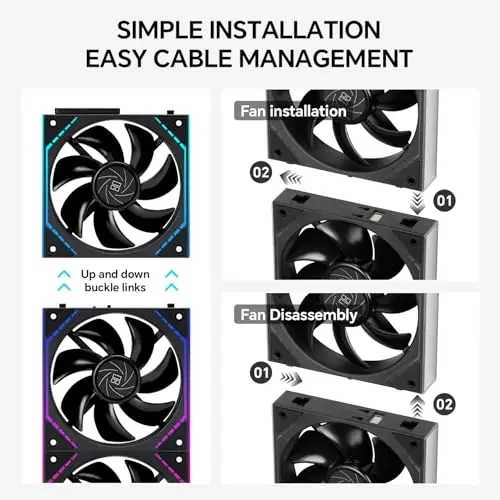 Ventiladores Thermalright TL-M12Q X3 120mm ARGB - 2000RPM, Alta Flujo de Aire, 3-Pack - imagen 3