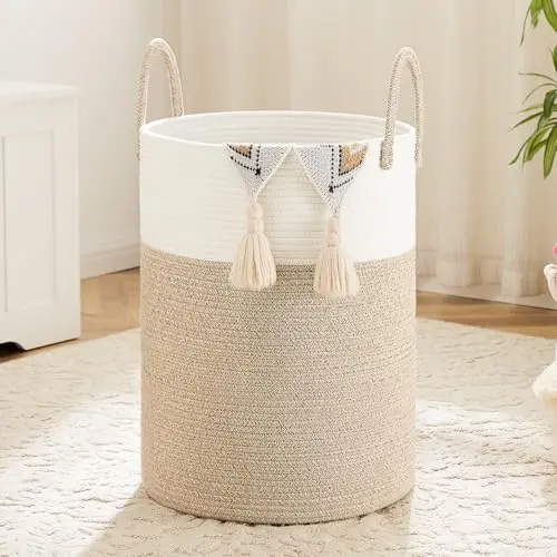 Cesta de Ropa Artfeel 60L de Algodón Tejido - Elegante y Versátil para Almacenamiento