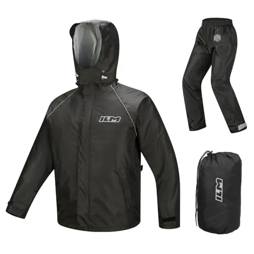 Traje de Lluvia ILM para Motocicleta RS03: Impermeable y Transpirable en 2 Piezas