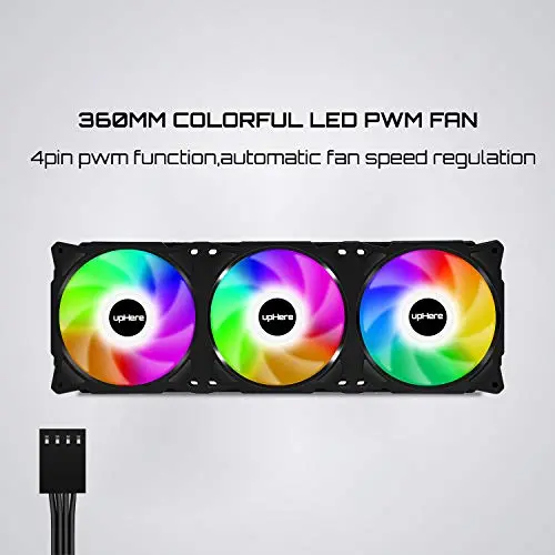 Ventilador upHere 360mm RGB PWM para PC: Refrigeración potente y silenciosa - imagen 4