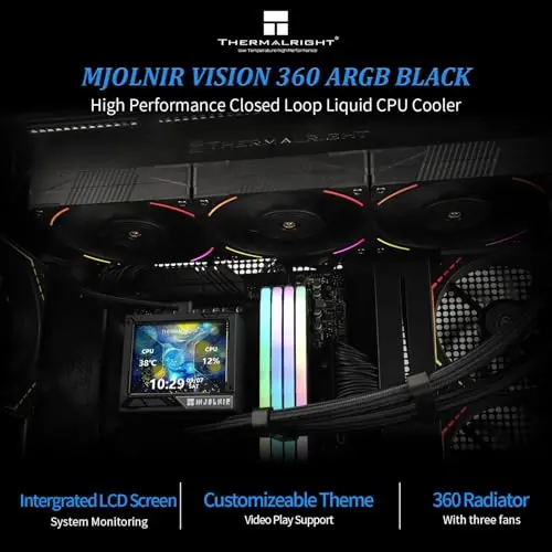 Enfriador Líquido Thermalright Mjolnir Vision 360 ARGB con Pantalla LCD y Alta Compatibilidad - imagen 2