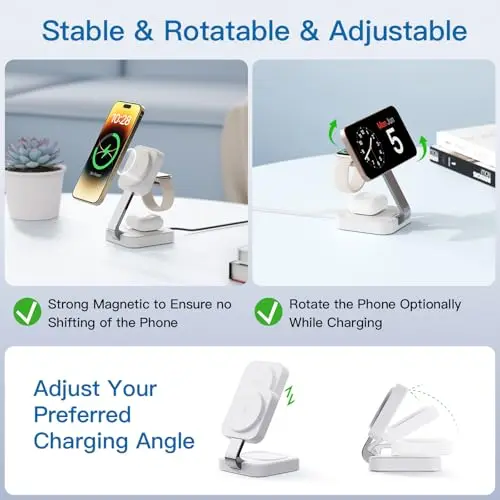 Estación de Carga Inalámbrica 3 en 1 RYND con Mag-Safe para iPhone 17/16/15/14/13/12 y Apple Watch - imagen 4