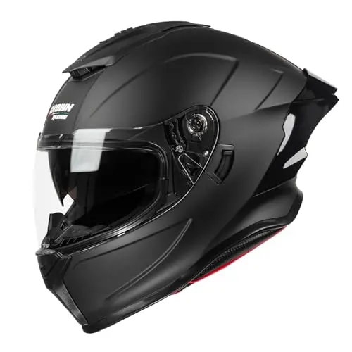 Cascos para moto Crown Racing LW600: Diseño Full Face, Ventilación y doble visera