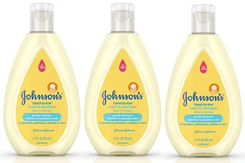 Pack de 3 Johnson's Baby Head To Toe Wash & Shampoo 1.7 oz - Suavidad y Naturalidad
