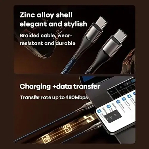 Cable USB C a USB C AltaMoment 100W - Carga Rápida para iPhone 16, MacBook y Más - 6.6FT - imagen 4
