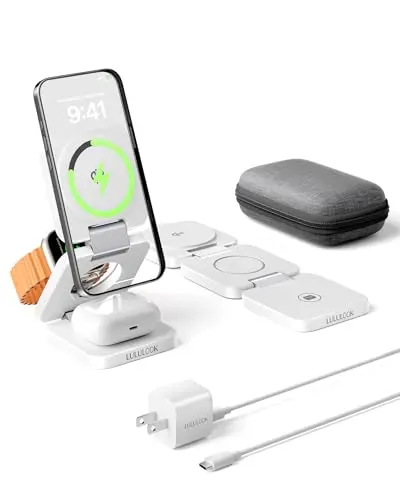 Cargador Inalámbrico 3 en 1 Qi2: Carga Rápida de 15W para iPhone, Apple Watch y AirPods