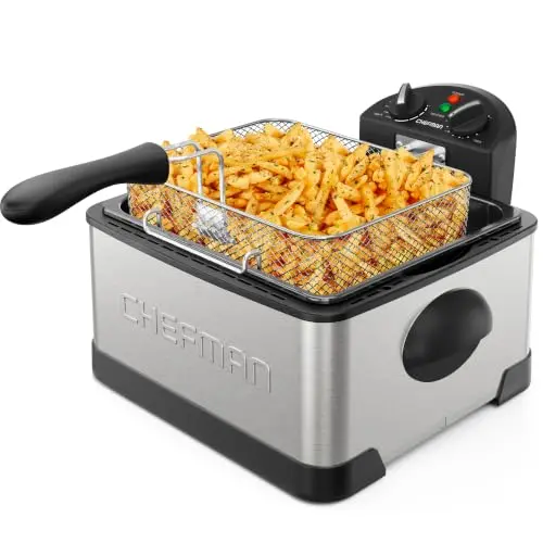 Freidora Chefman 4.5L XL: Temperatura y Temporizador Ajustables, Sin Desorden