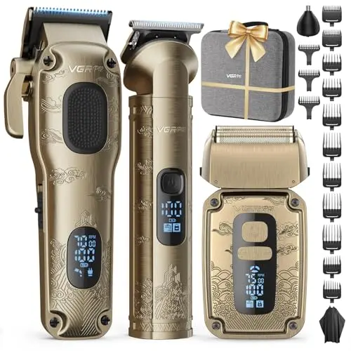 VGRPRO Cortapelos 3 en 1: Cortadora, Recortadora de Barba y Afeitadora con Tecnología Avanzada