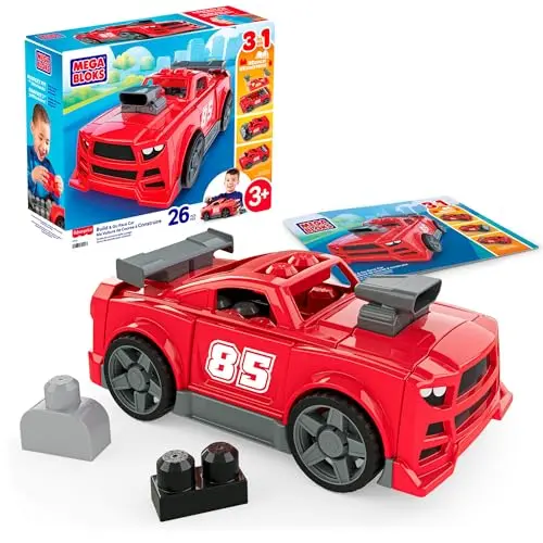 MEGA BLOKS Fisher-Price 3-en-1: Auto de Carreras, Camión y Hot Rod