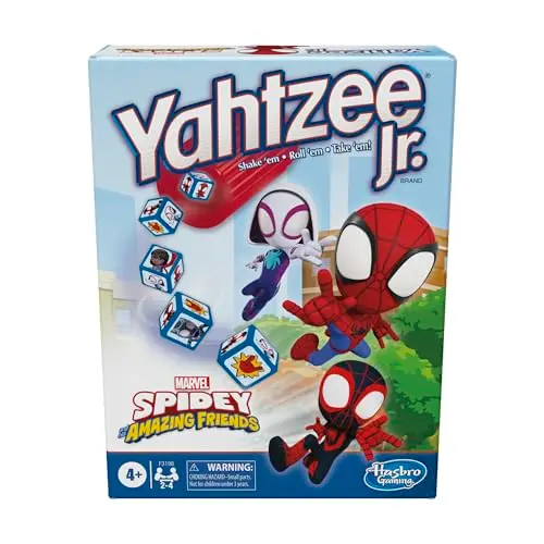 Hasbro Gaming Yahtzee Jr. Marvel: Diversión con Spidey y sus Amigos para Niños a Partir de 4 Años