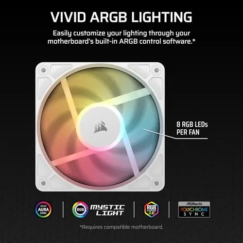 Ventiladores Corsair RS120-R ARGB de 120mm – Efecto Luminoso Inverso y Alto Rendimiento - imagen 4