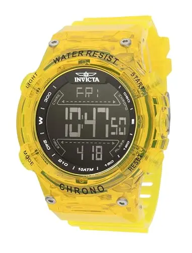 Reloj Invicta Racing para Hombre 52mm, Digital Electrónico, Dial Negro y Amarillo