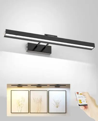 Luz de Arte Inalámbrica PESUTEN de 16in: Control Remoto, Batería Recargable y Brillo Ajustable