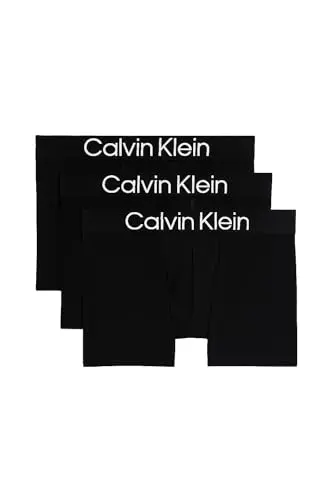 Calvin Klein Boxer Briefs de Microfibra en Paquete de 3, Color Negro