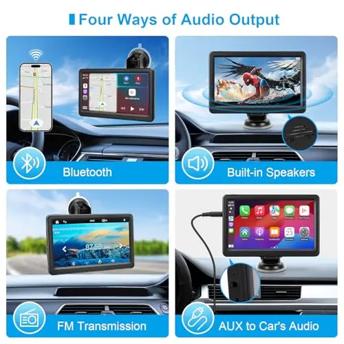 Pantalla Carplay Inalámbrica de 7" HD con Control por Voz para Autos y Conectividad Bluetooth - imagen 5