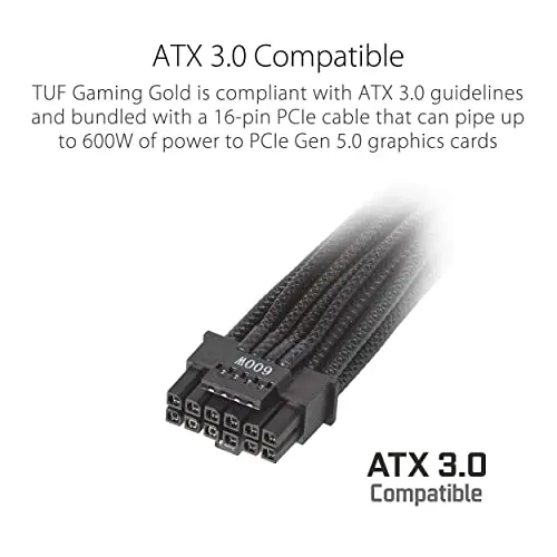 Fuente de Poder ASUS TUF Gaming 1000W Gold – Modular, ATX 3.0, 80+ Gold - imagen 3