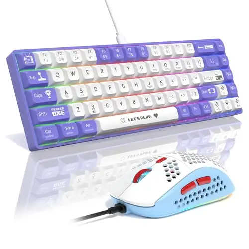 Combo Teclado y Ratón AJAZZ AK680 Mecánico 60% RGB, Hot-Swappable y Antighosting
