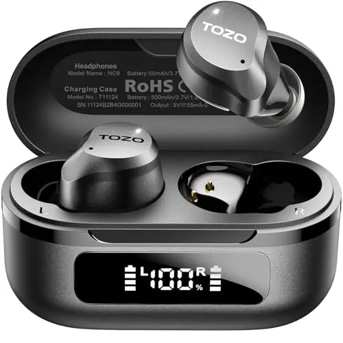 Auriculares Inalámbricos TOZO NC9 con Cancelación Activa de Ruido y 60H de Reproducción