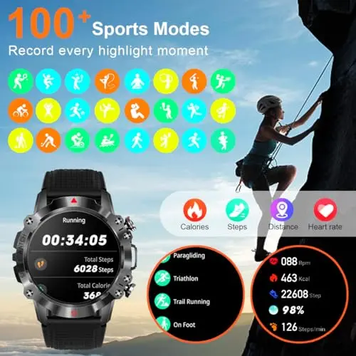 Reloj inteligente Zocowear 1.39" con monitor de salud y 100+ modos deportivos, IP67  - imagen 2