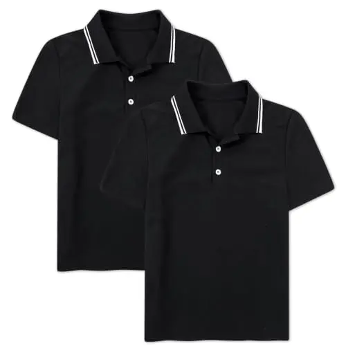Camiseta Polo para Niños Cozople - 2 Piezas, Comply con Uniformes Escolares, Talla 16