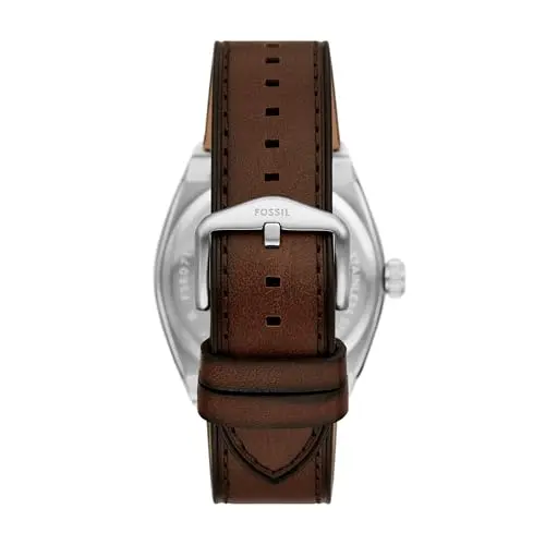 Reloj Fossil Everett: Acero Inoxidable, Cuero Marrón, 50m Resist. al Agua - imagen 2