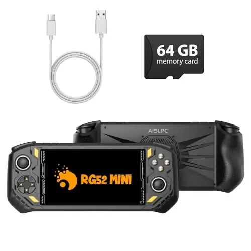 RG52MINI Retro Handheld Game Console, 5.5 Inch IPS Screen