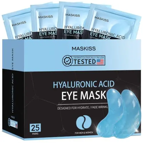 Parches para Ojos Maskiss con Ácido Hialurónico, 25 Pares para Ojeras y Piel Hidratada