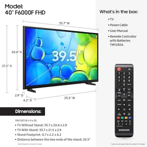Samsung F6000 Smart TV de 40 pulgadas (modelo 2025), Full HD, HDR, seguimiento de objetos, Sound Lite, Knox Security, One UI Tizen. - imagen 2