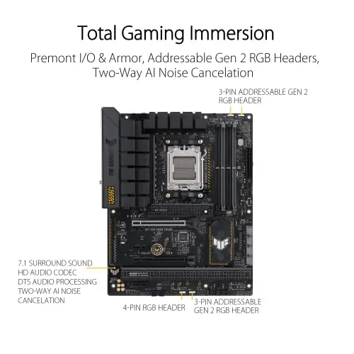 Placa base ASUS TUF Gaming B650-PLUS WiFi AM5 con PCIe 5.0, DDR5 y WiFi 6 para Gaming - imagen 4
