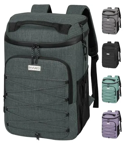 BAVGRED Mochila Cooler Impermeable y Aislada: Capacidad para 30 Latas, Ideal para Aventuras al Aire Libre