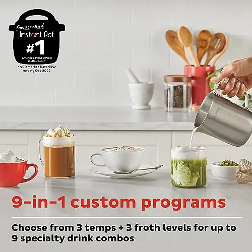 Instant Pot MagicFroth 9-en-1: Espumador y Calentador de Leche de Acero Inoxidable - imagen 2