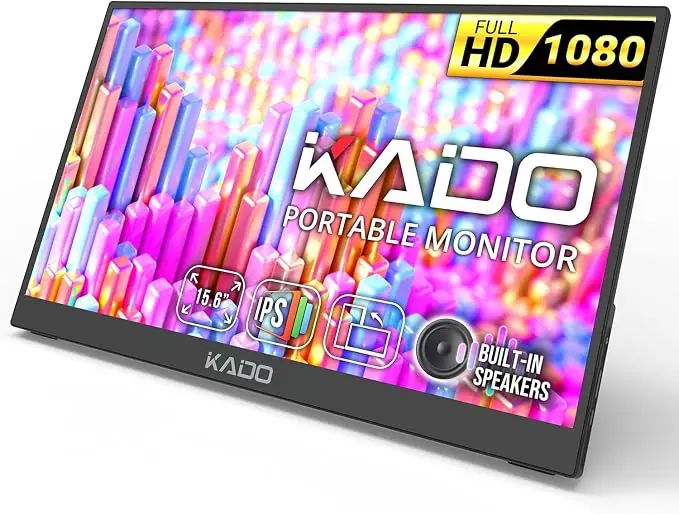 Kado Monitor portátil FHD de 15,6" para computadora portátil 1080p segunda