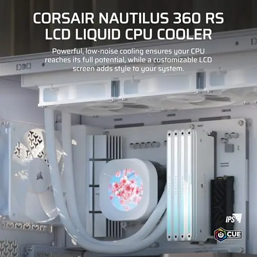CORSAIR Nautilus 360 RS - Enfriador Líquido AIO 360mm con Pantalla LCD IPS de 2.1" y 3 Ventiladores RS120 - imagen 2
