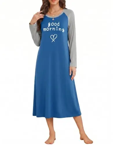Ekouaer Camisón Largo de Manga Larga para Mujeres - Confort y Estilo en Tu Dormitorio